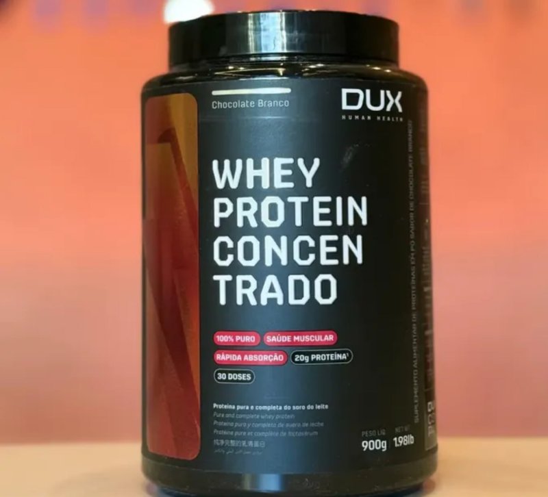 Whey Protein Concentrado Dux Sport Fitness Pó 900g Chocolate
