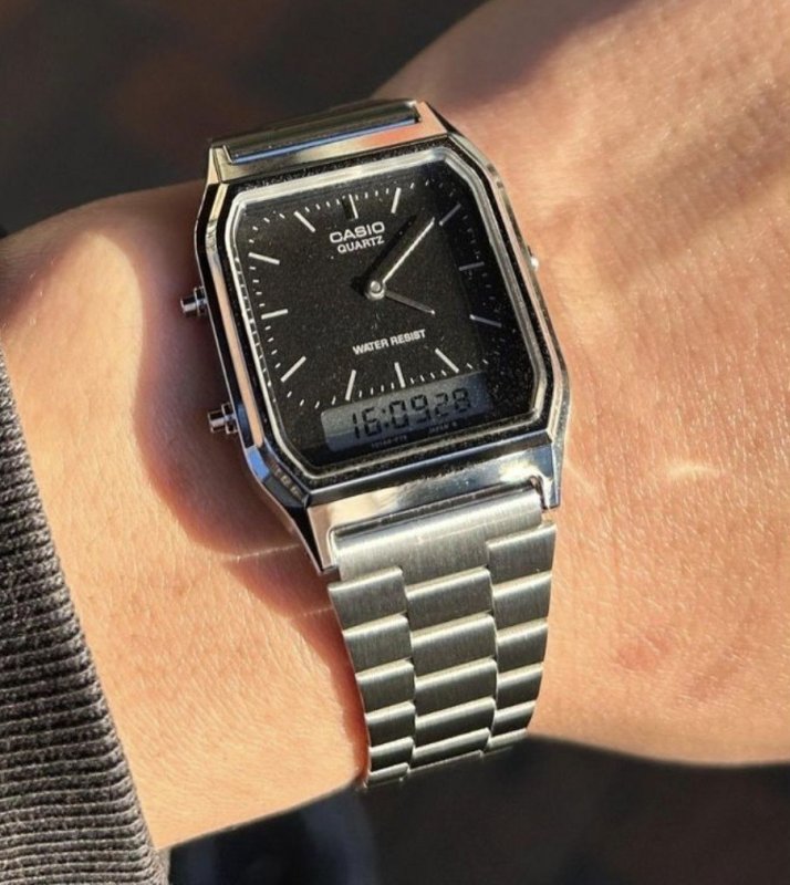Relógio Casio Unissex Vintage Prata Aq-230a-1dmq