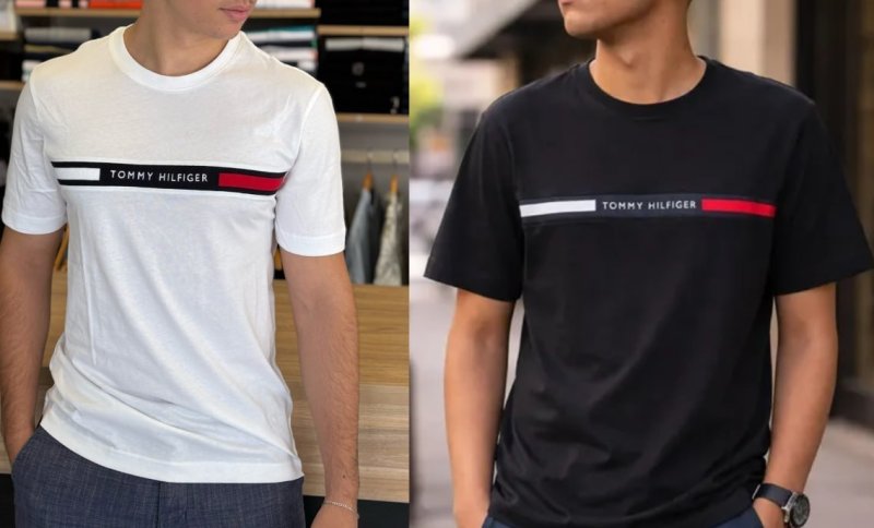 Kit Camisetas Tommy Hilfiger Chest Insert Branca/preta 2un