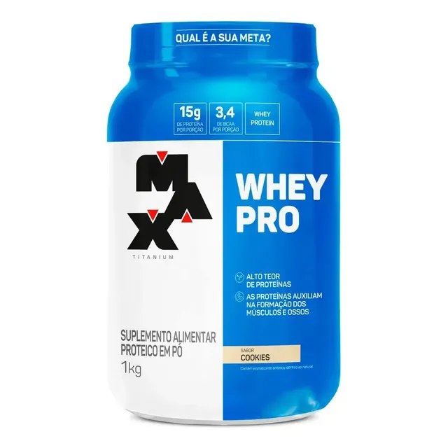 Suplemento Em Pó Whey Pro Max Titanium 1kg Sabor Cookies