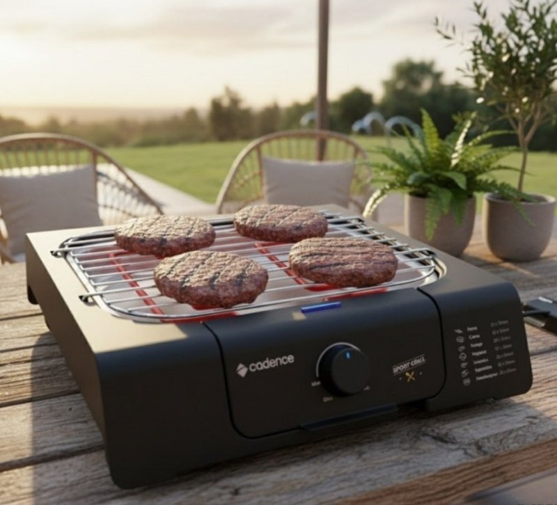 Churrasqueira Grill Eletrica Cadence Short, 1200W, Preto, 220V, GRL805