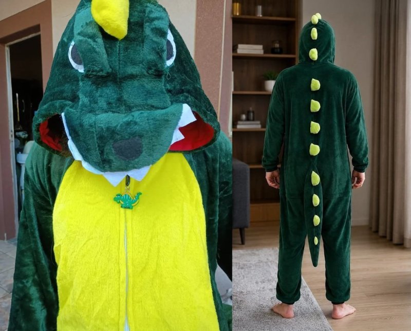 Pijama Macacão Kigurumi Unisex De Dinossauro De Plush