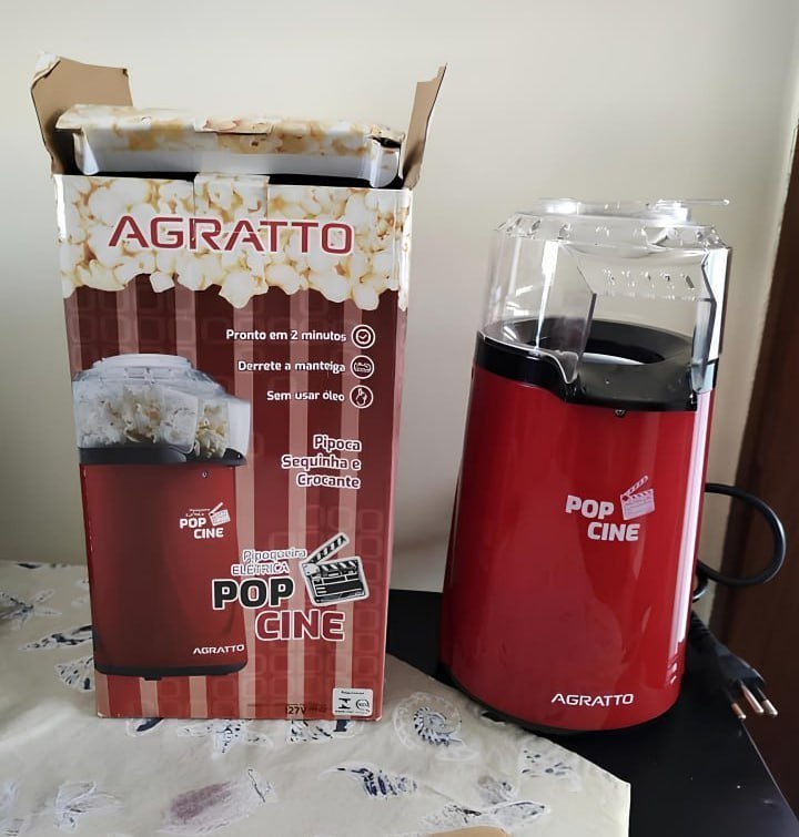 Pipoqueira Po Cine PP02 Vermelho com Dosador 1200W 220V Agratto