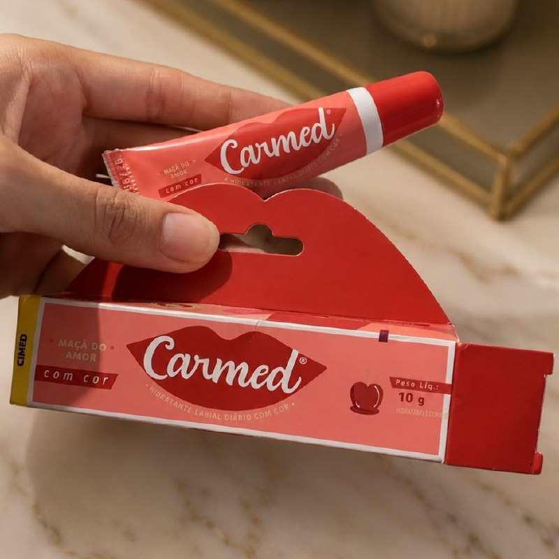 Carmed Maçã do Amor Hidratante Labial com cor 10g