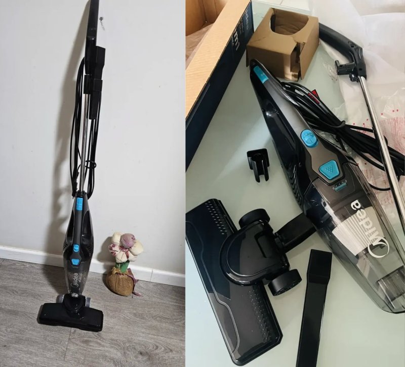 Aspirador De Pó Vertical 2 Em 1 Preto E Azul Midea 127v