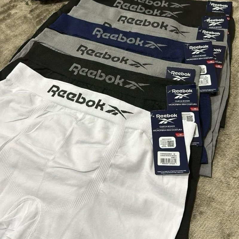 Kit 6 Cuecas Boxer Reebok Microfibra