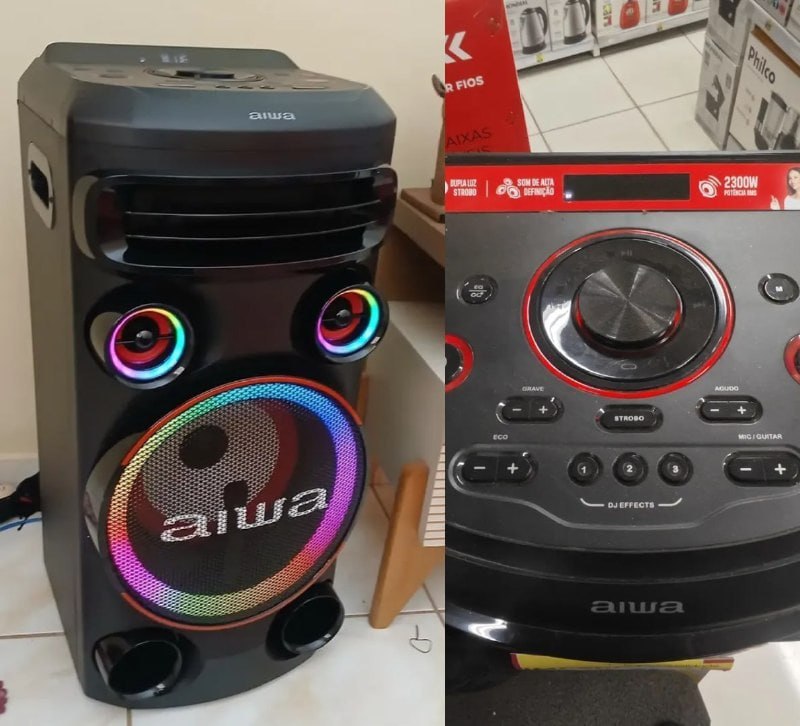 Torre de Som AIWA 1600W 1 Woofer 10 polegadas Bluetooth