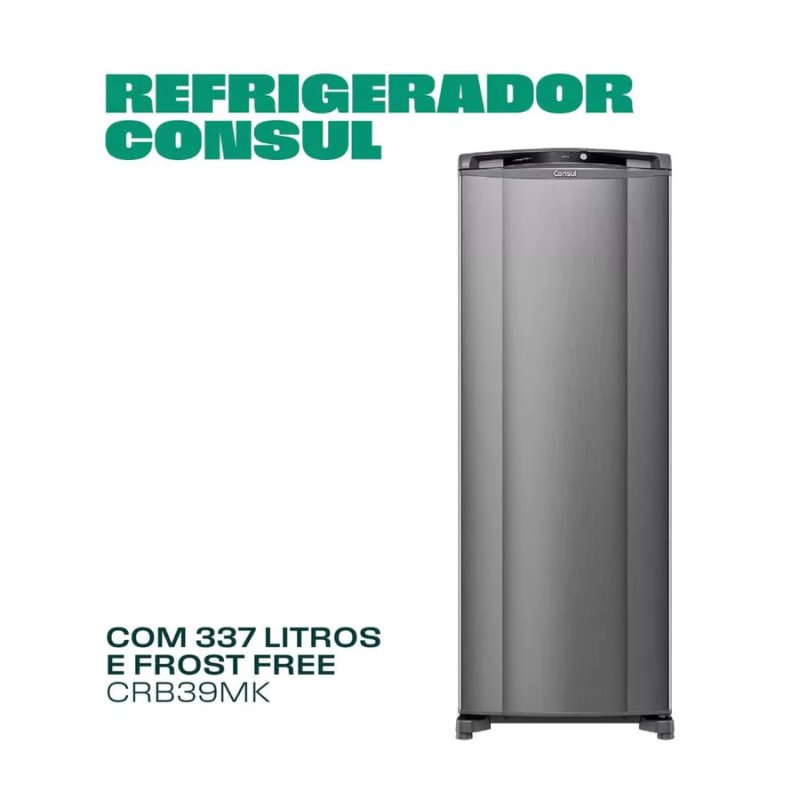 Geladeira Frost Free 337L com Espaço Extra Frio Inox Consul - CRB39MK