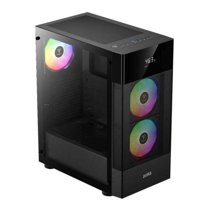 Gabinete Gamer Aura Gc5 Elite ARGB, Com 3 Fans (Com tela de Monitoramento)