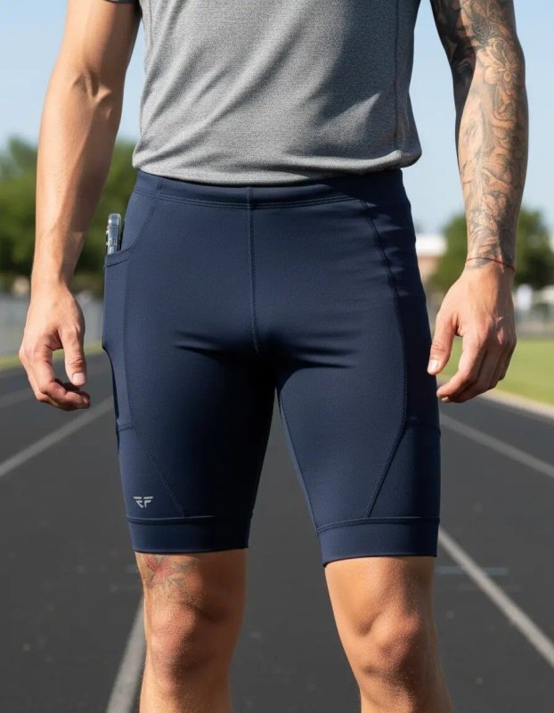 Bermuda De Compressão Masculina Com Bolso Corrida