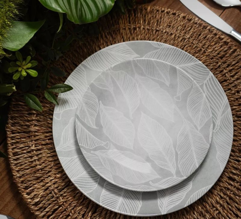 Aparelho De Jantar Tramontina Arbo Porcelana 20 Peças Cinza Florido