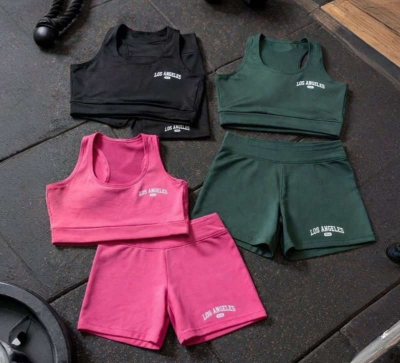Kit 3 Conjunto Top Shorts Feminino Los Angeles Fitness