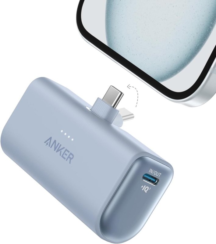 Anker Nano Power Bank 5.000mAh - Carregamento 22,5W - Cabo USB-C Integrado