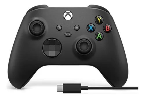 Controle Sem Fio Microsoft Xbox One Series Com Cabo Usb-c Preto