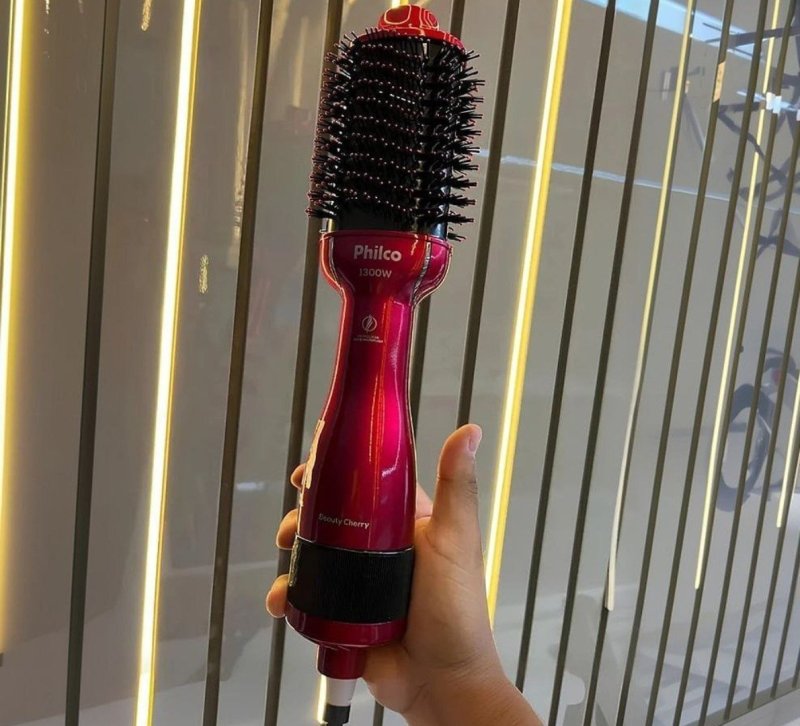 Escova Secadora De Cabelos Soft Beauty Cherry Philco Pec13 1300w 4 Em 1 Seca, Alisa, Modela E Dá Volume Rosa 127/220v