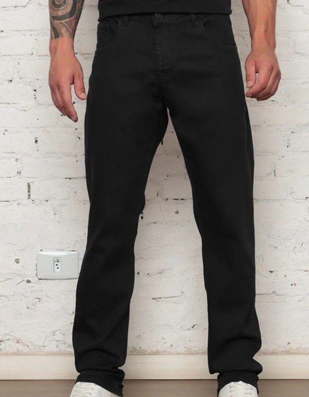 Calça Jeans Masculina Tradicional Corte Reto