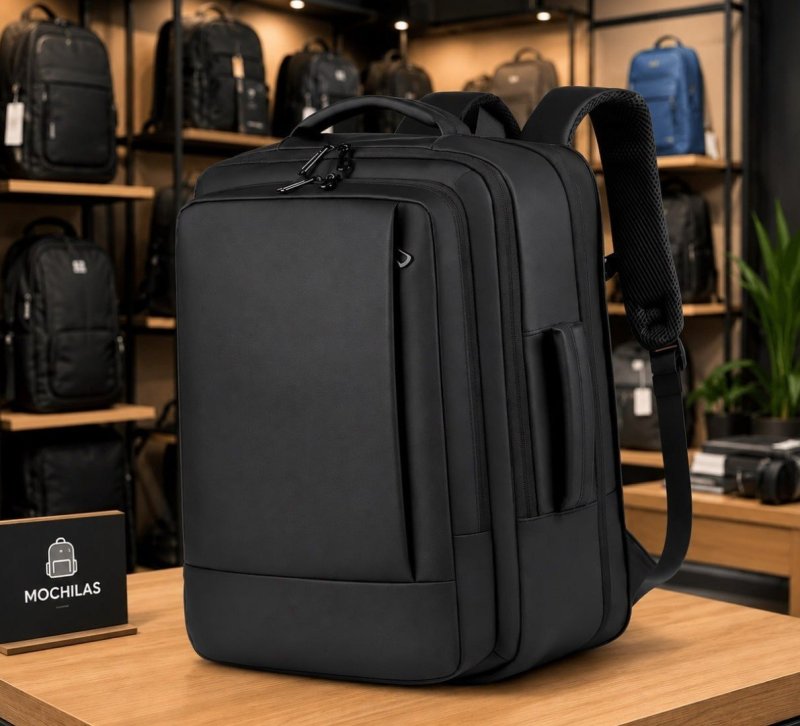 Mochila Jiesipote À Prova D'água Reforçada Expansível Cor Preto