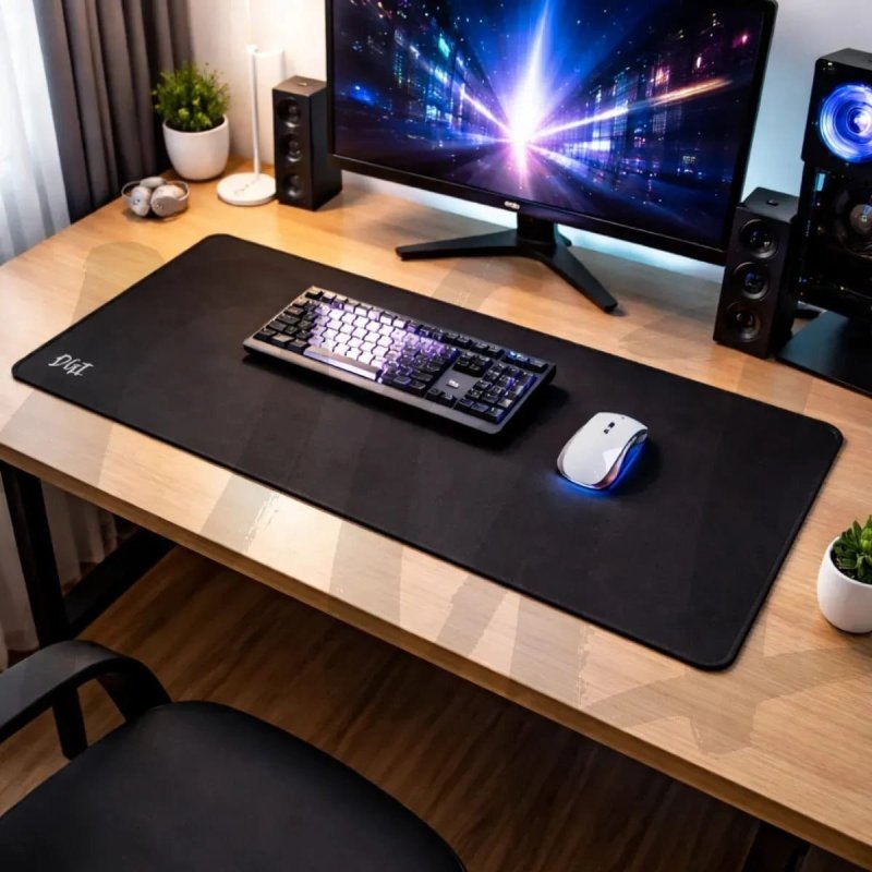 Mouse Pad Gamer Grande 70x35 Profissional Speed Jogos Antiderrapante Cor Preto