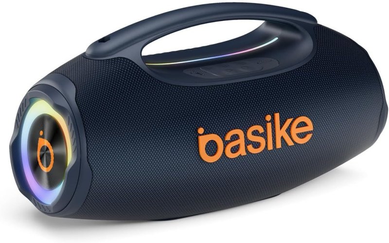 Basike Caixa de Som Bluetooth 80W RMS - TWS Estéreo, RGB, IPX6 - Azul