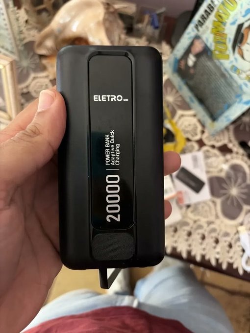 Power Bank 20000mAh Carregador Portátil Turbo Rápido 22.5W Display Digital Preto