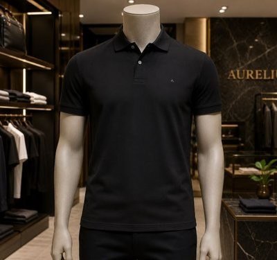 Camiseta Polo Aramis Masculina Basic Piquet Preta