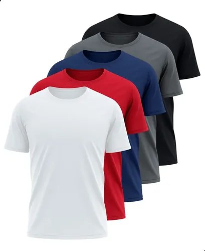 Kit 5 Camisetas Básicas Masculina Dry Fit Lisa Tradicional