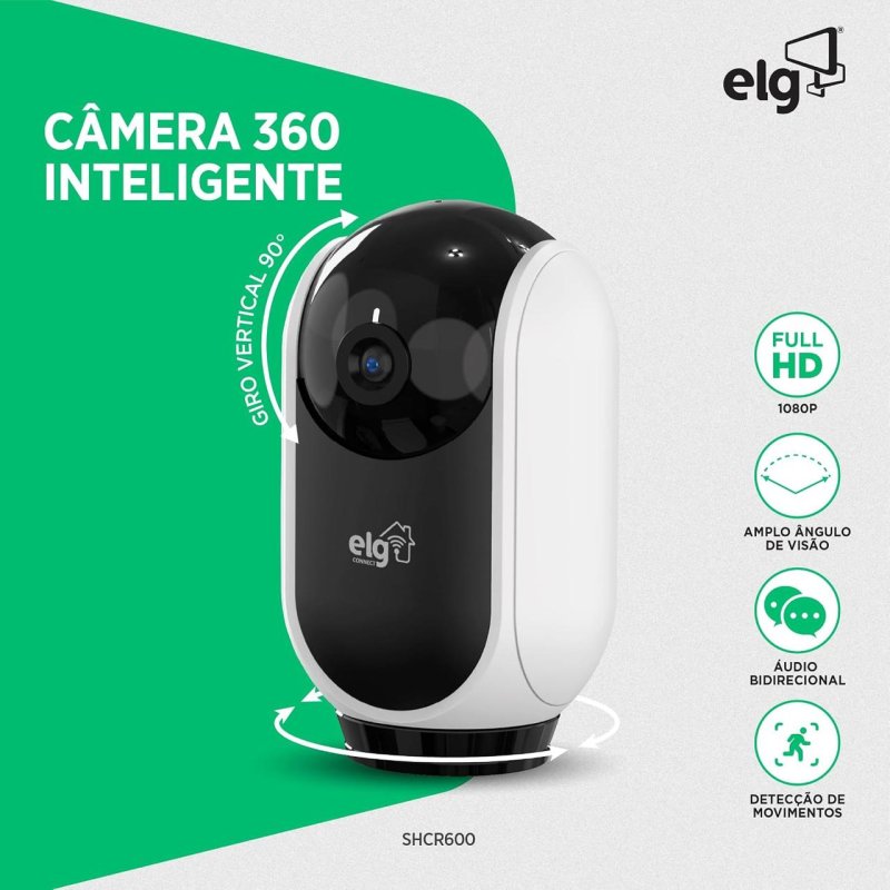 Câmera Robô ELG 360° Full HD com Wi-Fi