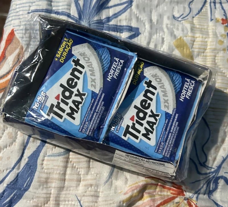Chiclete Trident Max Hortelã Fresca Sem Açúcar - Caixa com 14 unid. de 16,5g