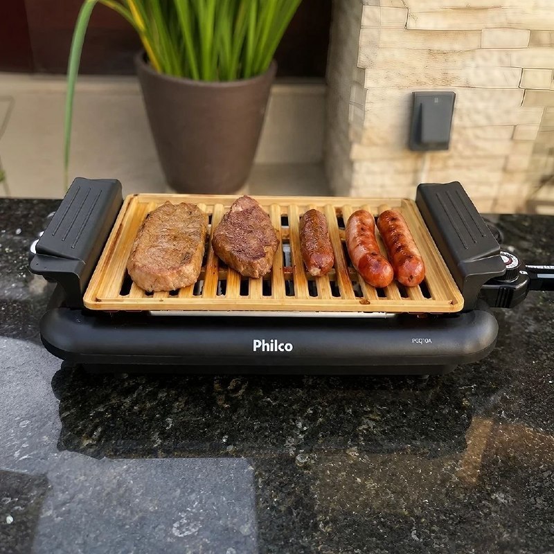Churrasqueira Elétrica Philco 1200W Desmontável e fácil de limpar