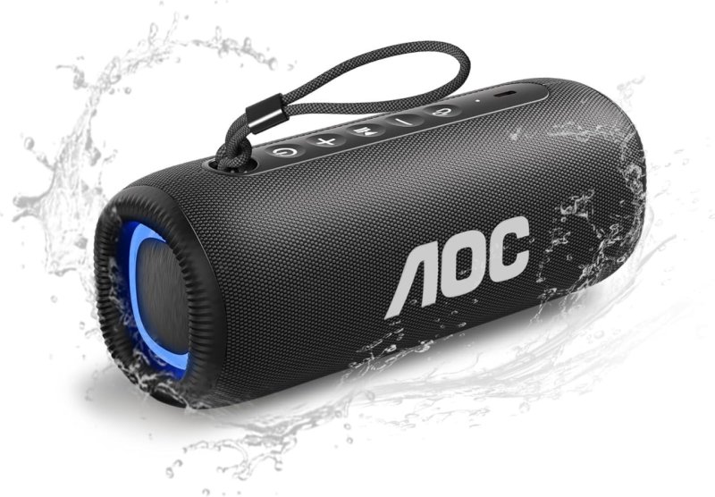 AOC ACS5311 Caixas de Som Portáteis Bluetooth 37W, Alto-Falante Portátil IP67 à Prova D'água