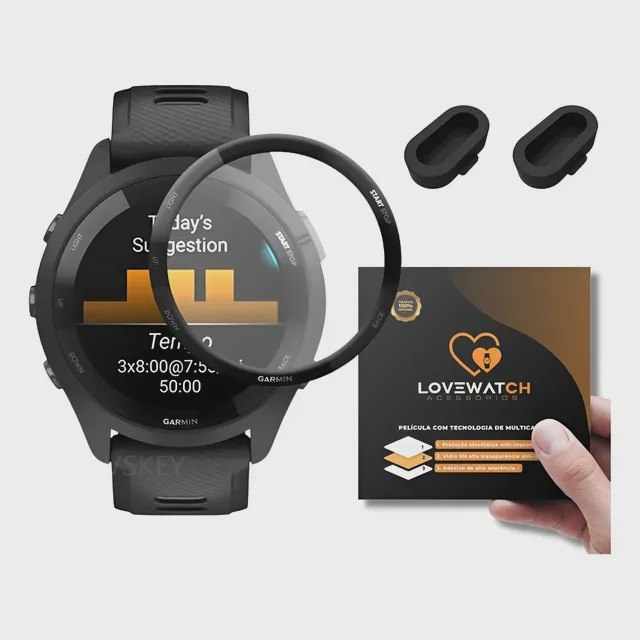 Kit 2 Películas e 2 Plugs para Garmin 265 46mm