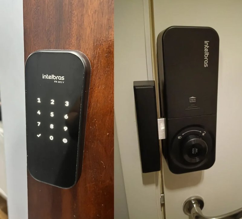 Fechadura Digital De Sobrepor Fr 101 V Preta Intelbras Preto