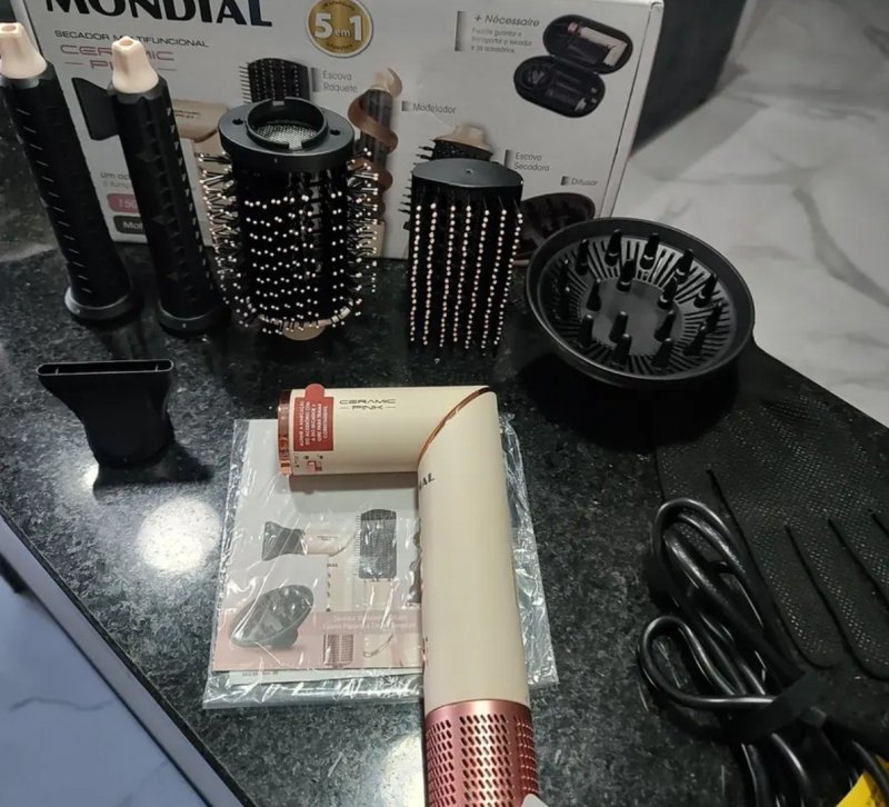 MONDIAL Secador Multifuncional 5 em 1, Rosa Claro, 1500W, 220V - SM-01-BLDC-CP
