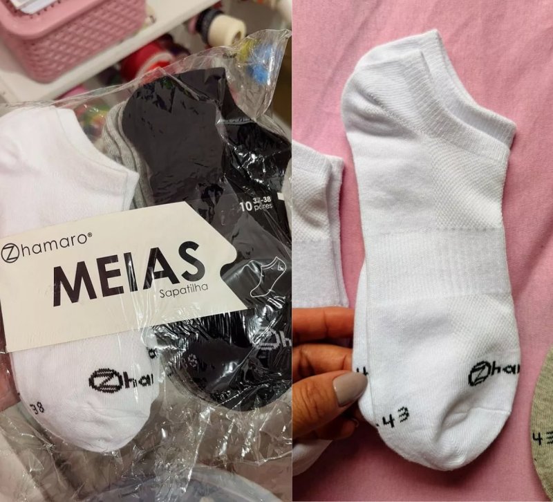 Kit 10 Pares Meias Zhamaro Sapatilha Masculina Feminina Algodão Meia Cano Curto Soquete Confortável