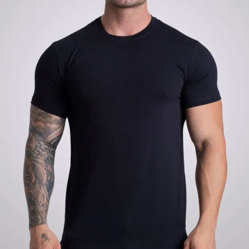 Camiseta Algodão Egípcio Original C/ Elastano Lisa Masculina