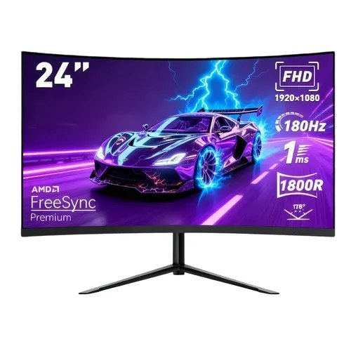 Monitor Gamer Curvo 24 full HD IPS 180hz 1ms HDMI preto 127/220v