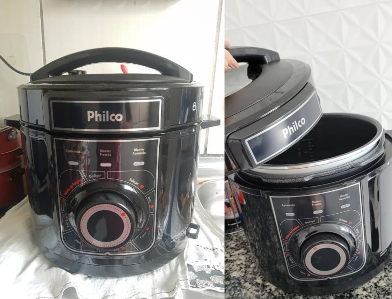 Panela De Pressão Philco Ppp02pi Inox Multifuncional 5l Cor Preto 127v