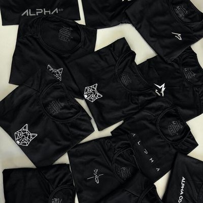 Kit 5 Camisetas Dry All Black Alpha