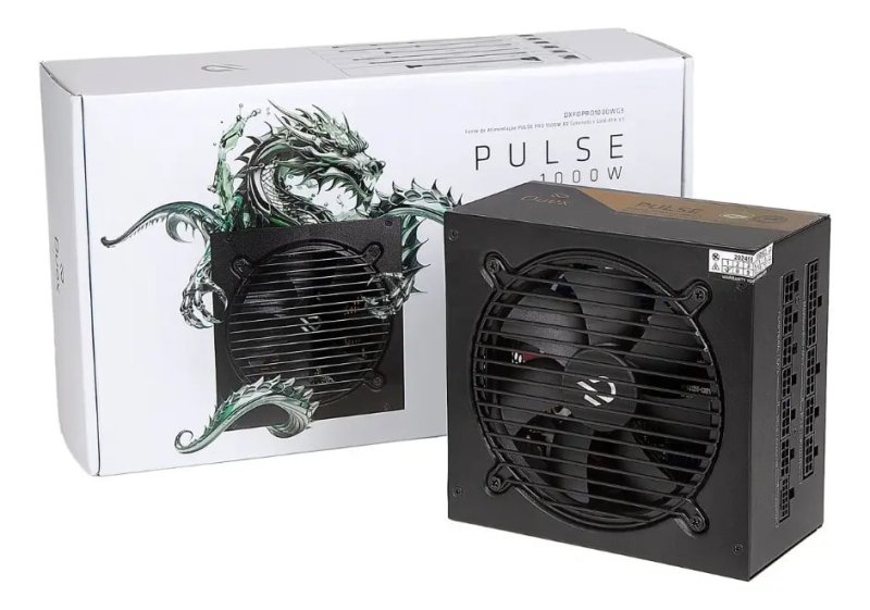 Fonte Duex Pulse Pro 1000w Modular Atx 3.1 Pci-e 5.1 Cybenetics Gold 87% Preto