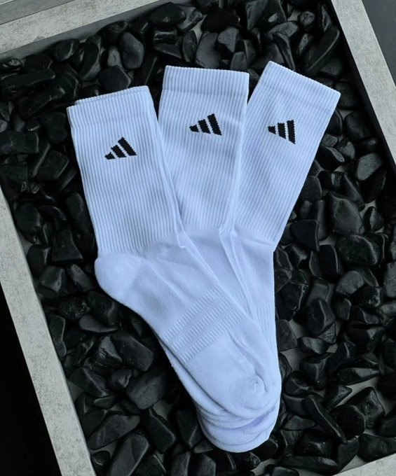 Kit com 3 Pares Meias Adidas Esportivas + Frete Grátis