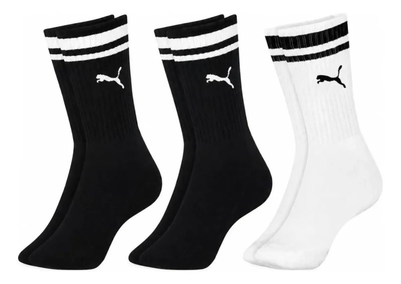 Puma Kit 3 Pares Meias Cano Alto Longo