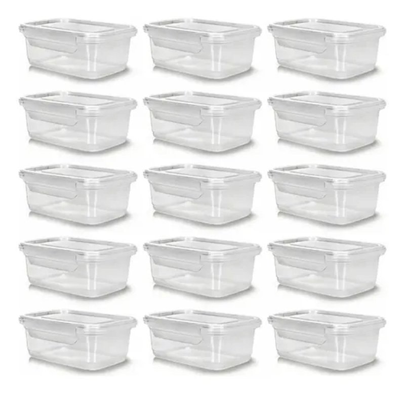 Kit 10 Potes 750ml Herméticos Travas Marmita Reutilizável