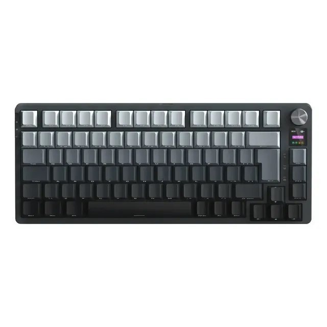 Teclado Gamer Mecânico Sem Fio Tri-mode Gasket Abnt2 C/ Tela Preto Português Brasil