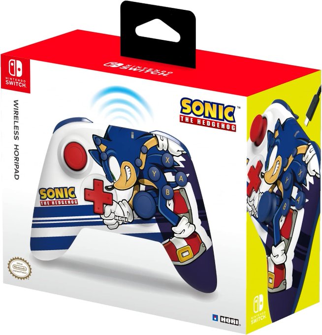 HORI Nintendo Switch Wireless HORIPAD (Sonic) Pro Controller - Officially Licensed By Nintendo & Sega