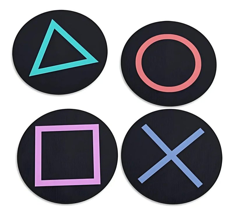 Porta Copos PS5 Botões Controle Decorativo Gamer Lavável + Frete Grátis