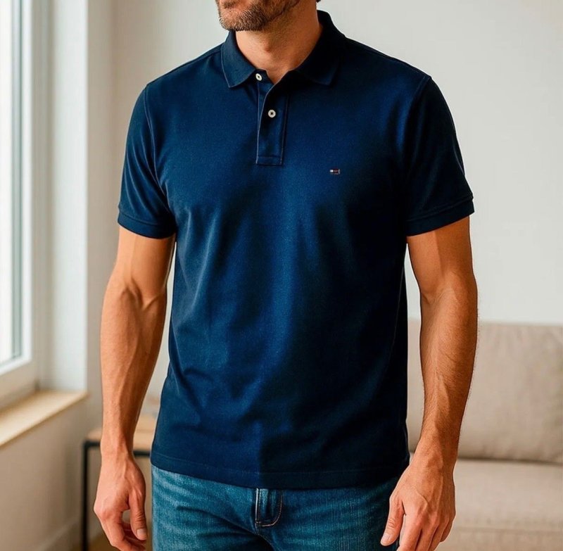 Camisa Polo Tommy Hilfiger Regular Fit Season 1985 Oficial