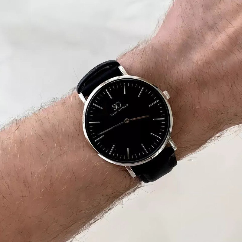 Relógio Masculino Saint Germain Murray De Quartzo 40mm Preto Prateado