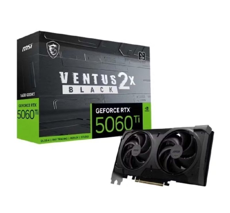 Placa de Vídeo MSI Geforce RTX 5060 Ti Ventus 2X Black OC Plus