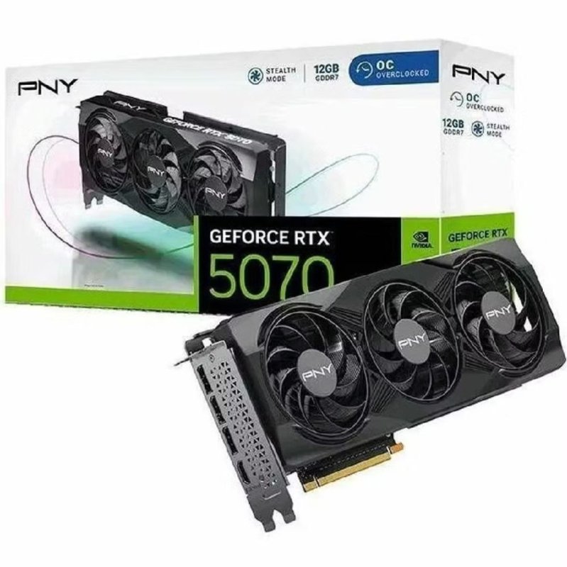 Placa de Video GeForce NVIDIA PNY RTX 5070 OC 12GB GDDR7 VCG507012TFXPB1-O