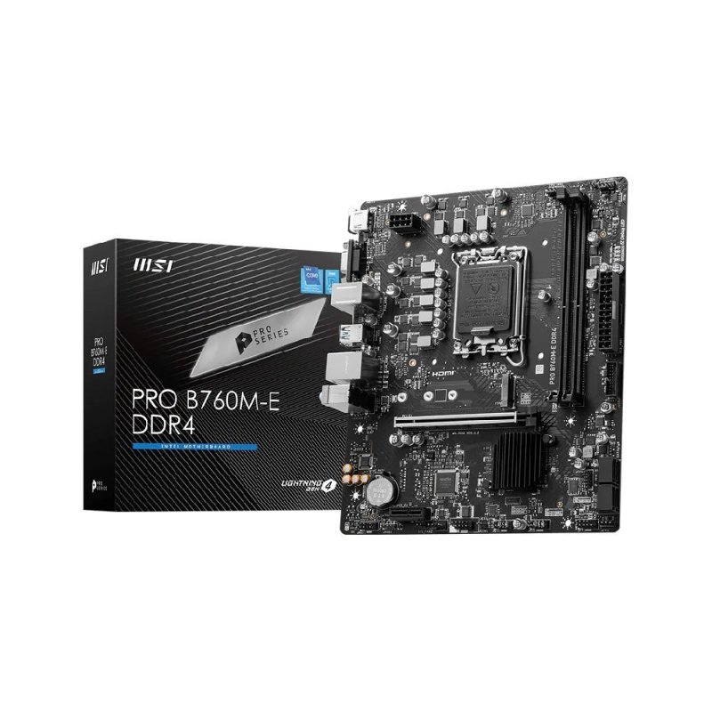 Placa Mãe MSI PRO B760M-E LGA 1700 DDRR4 Chipset INTEL B760 mATX